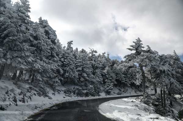 Διακοπή κυκλοφορίας στη Λ. Πάρνηθας λόγω χιονόπτωσης