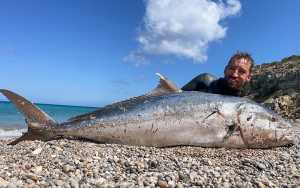 &#039;Εβγαλε στη Γαύδο μαγιάτικο 60 κιλών με ψαροντούφεκο - Η εμπειρία ερασιτέχνη ψαρά από το Ηράκλειο (pics)