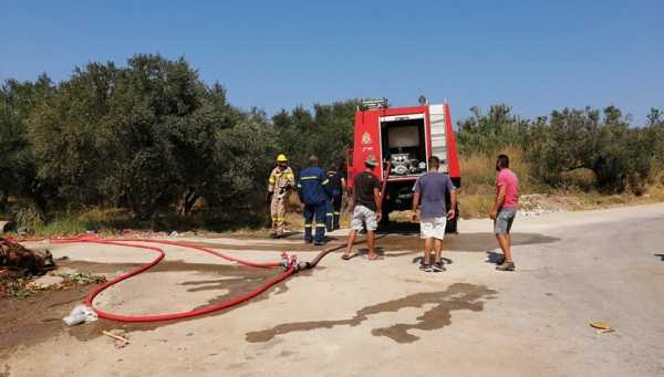 Κρήτη: Αναστάτωση από πυρκαγιά σε γεωργική έκταση