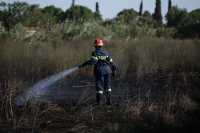 Πυρκαγιά σε χορτολιβαδική έκταση στο Λαύριο