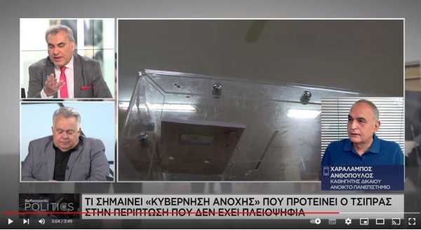Naftemporiki TV – Χ. Ανθόπουλος: «Το Σύνταγμα προβλέπει κυβέρνηση ανοχής»